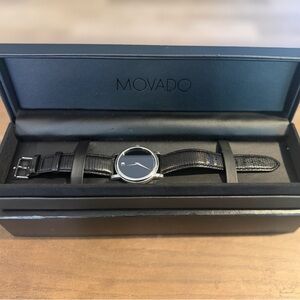 Movado Silver and Black Men's Watch
